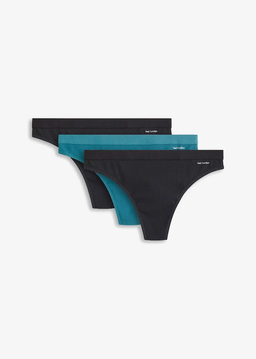 Feel Comfort Seamless String gerippt (3er Pack)