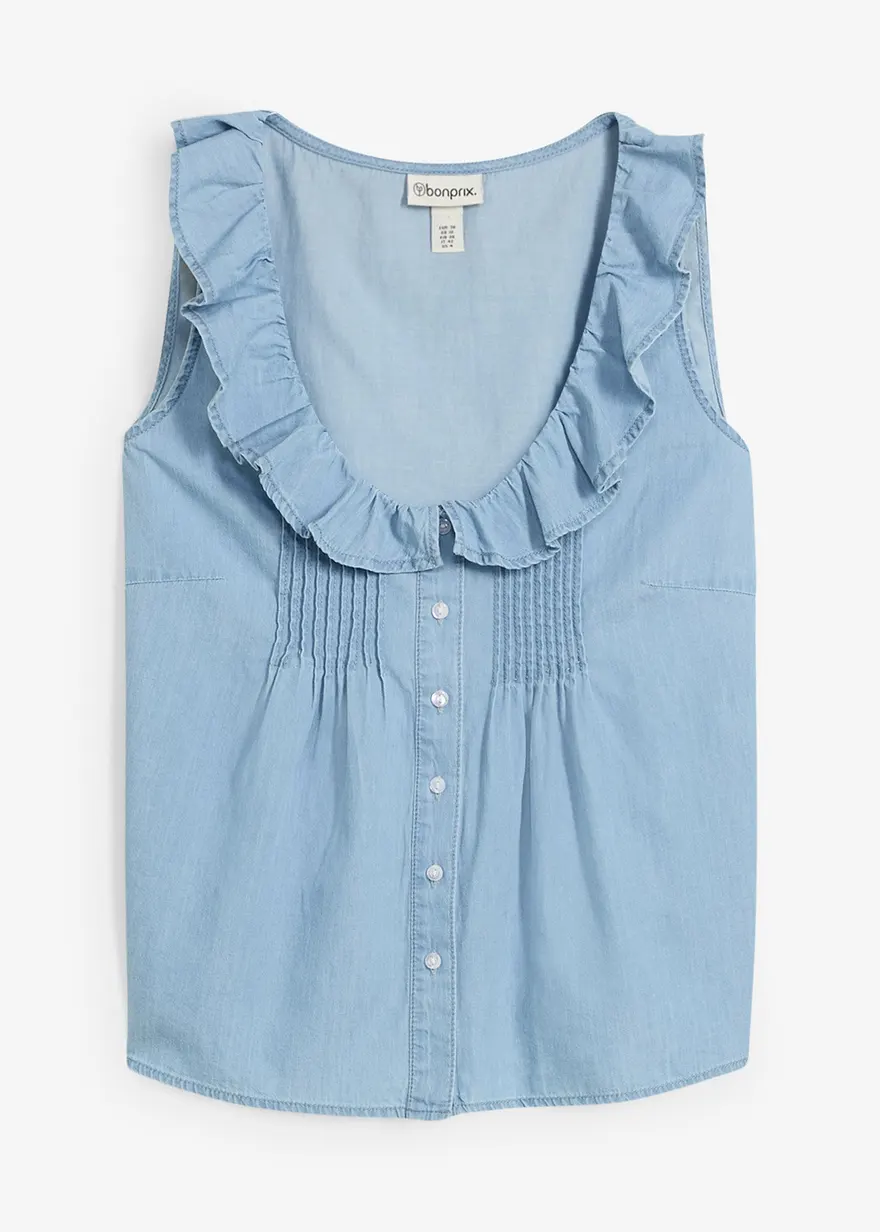 Jeans-Blusentop aus Bio-Baumwolle