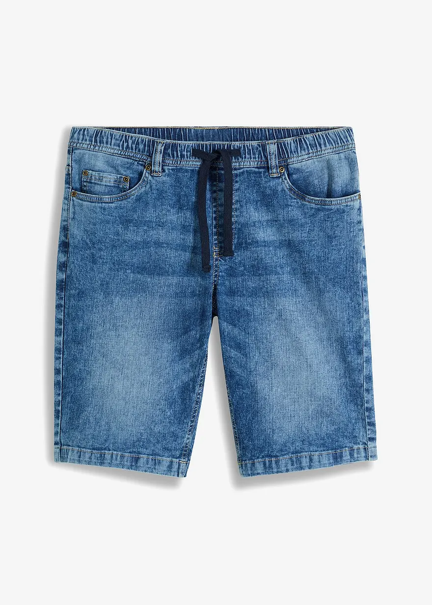 Leichte Stretch-Jeans-Schlupf-Bermuda, Slim Fit