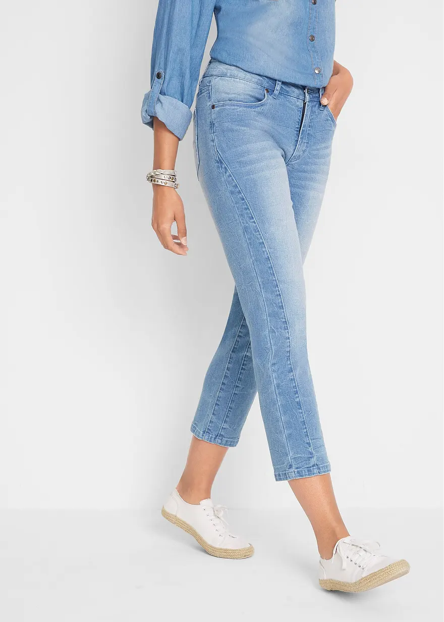 Slim-Fit-Jeans Mid Waist, cropped