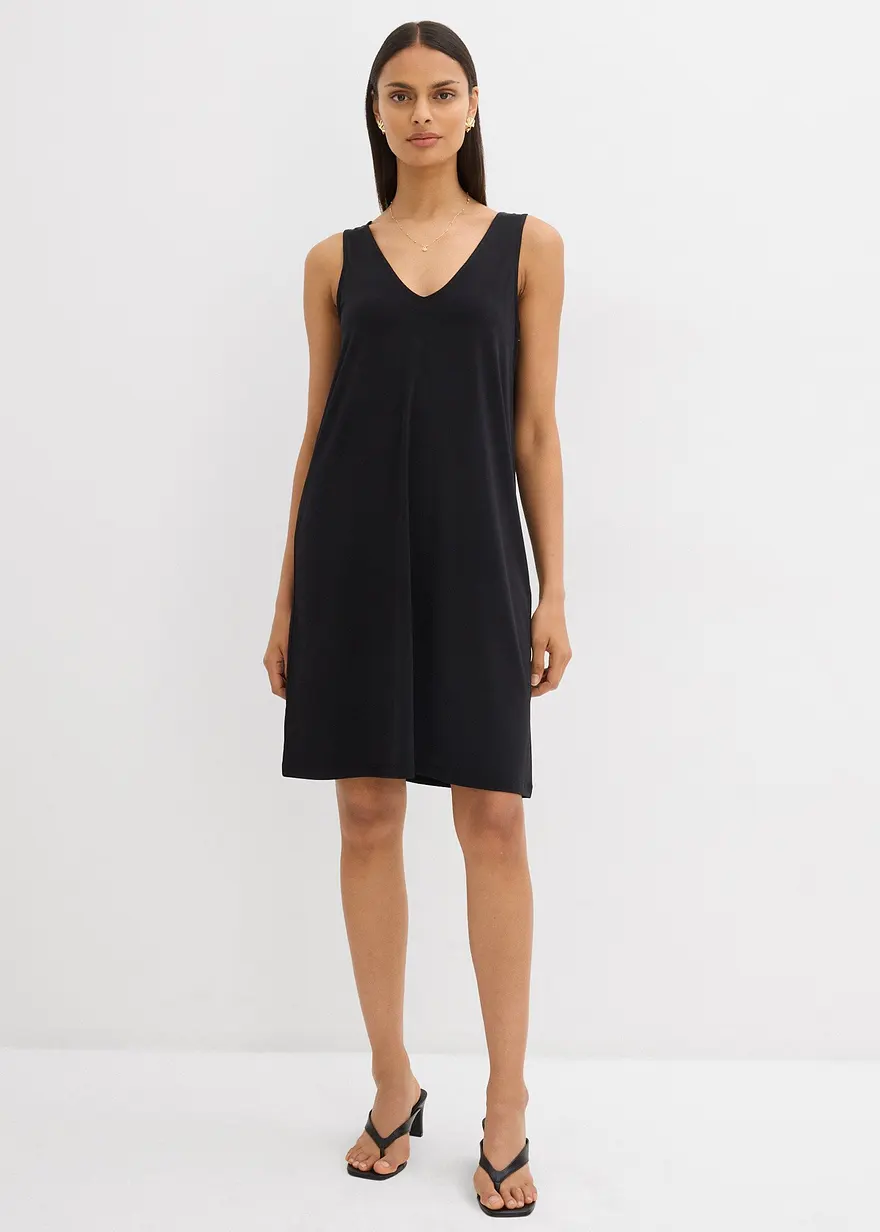 Fließendes Trägerkleid mit V-Ausschnitt