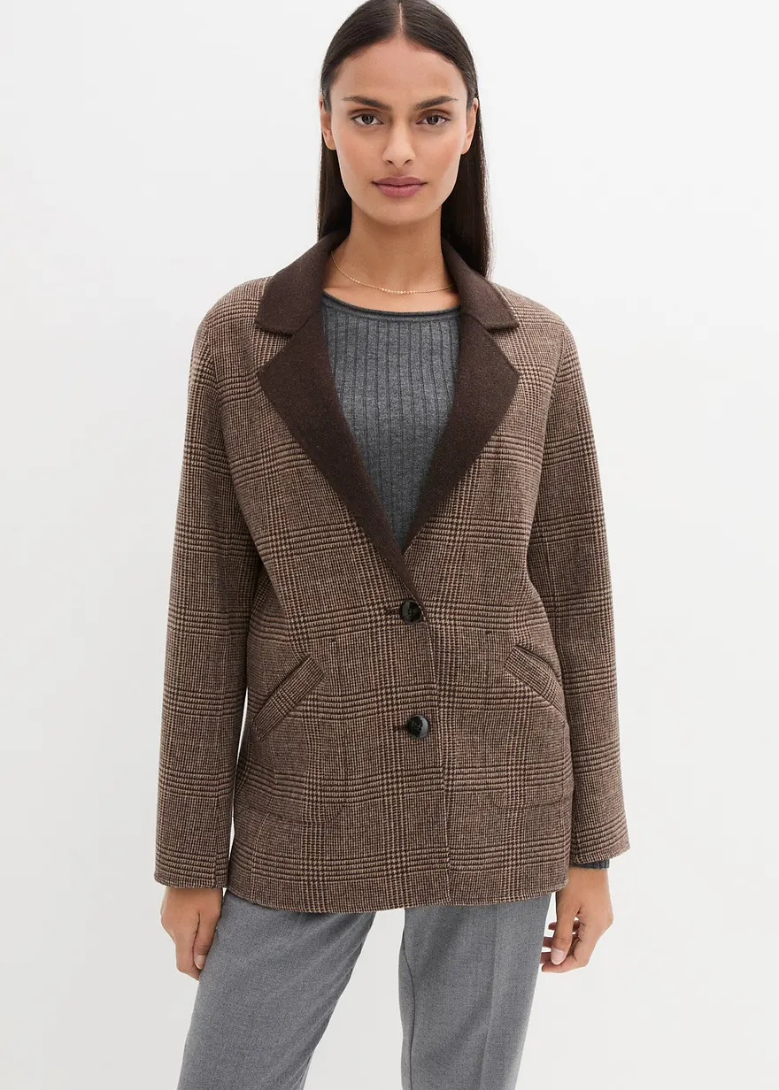 Wende-Wollblazer mit Glencheck