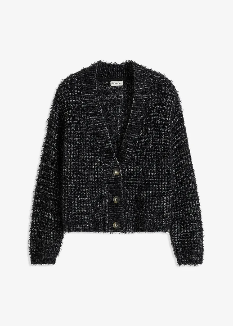 Oversize-Strickjacke mit Bändchengarn