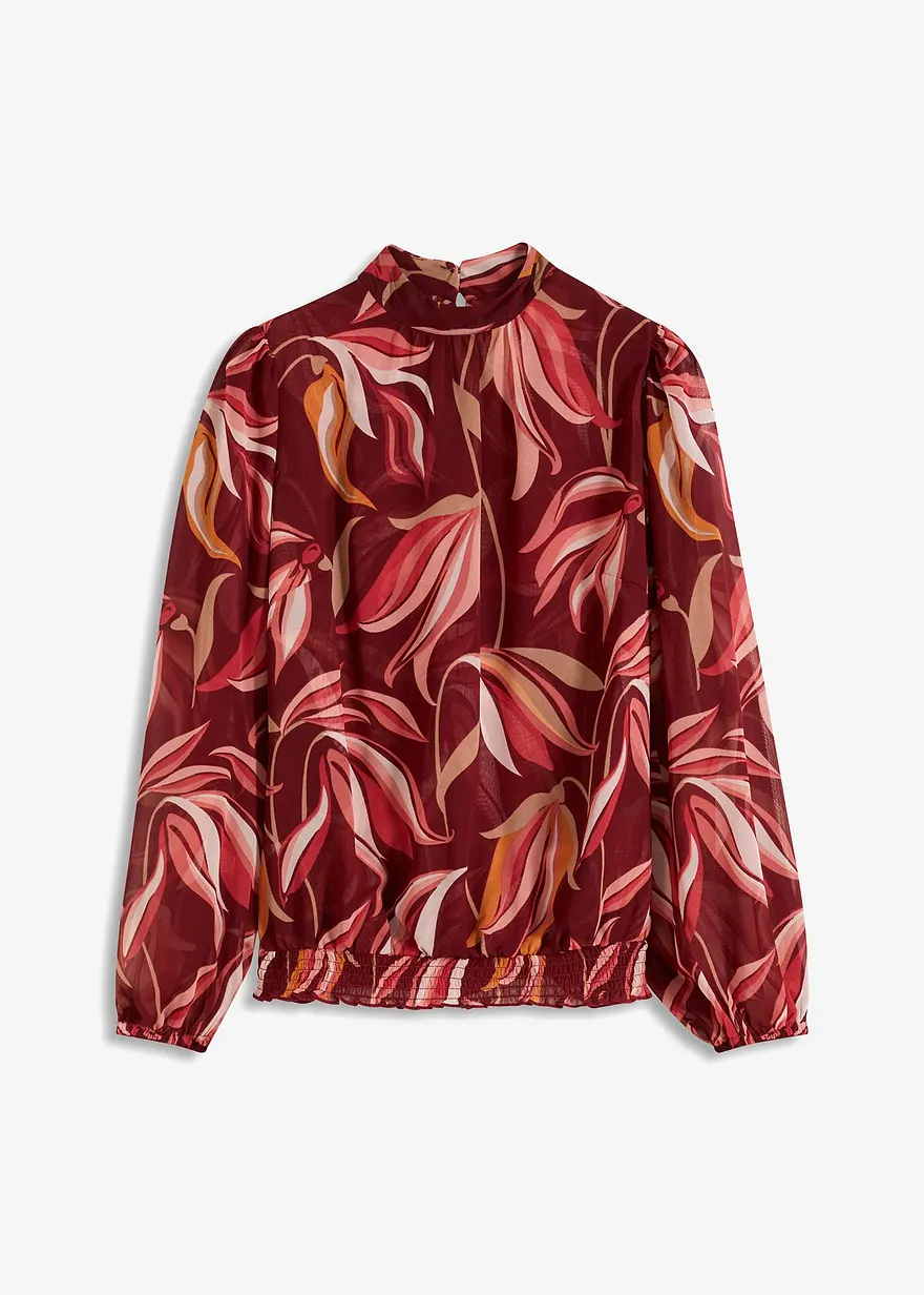 Chiffonbluse mit Ballonärmeln