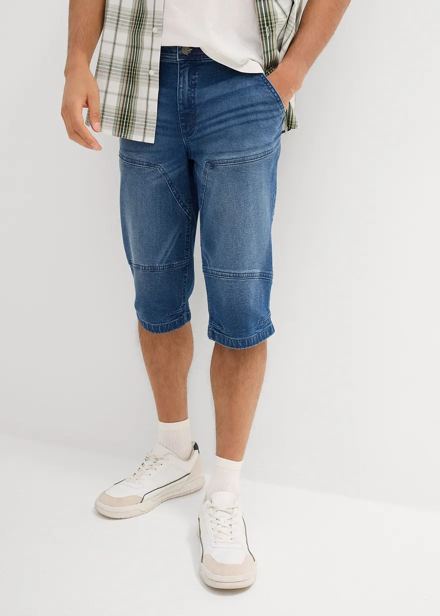 Long-Stretch-Jeans-Bermuda, Regular Fit