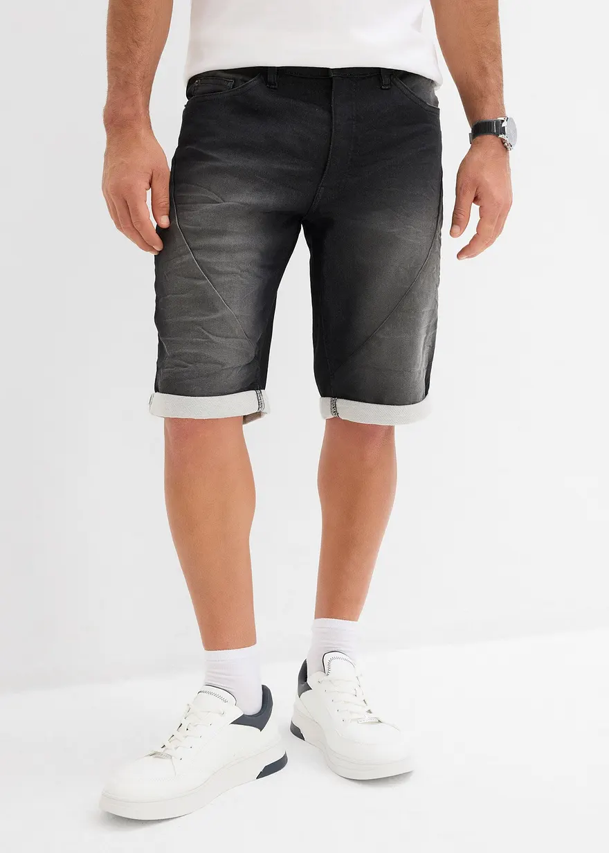 Sweat-Jeans-Bermuda, Relaxed Fit