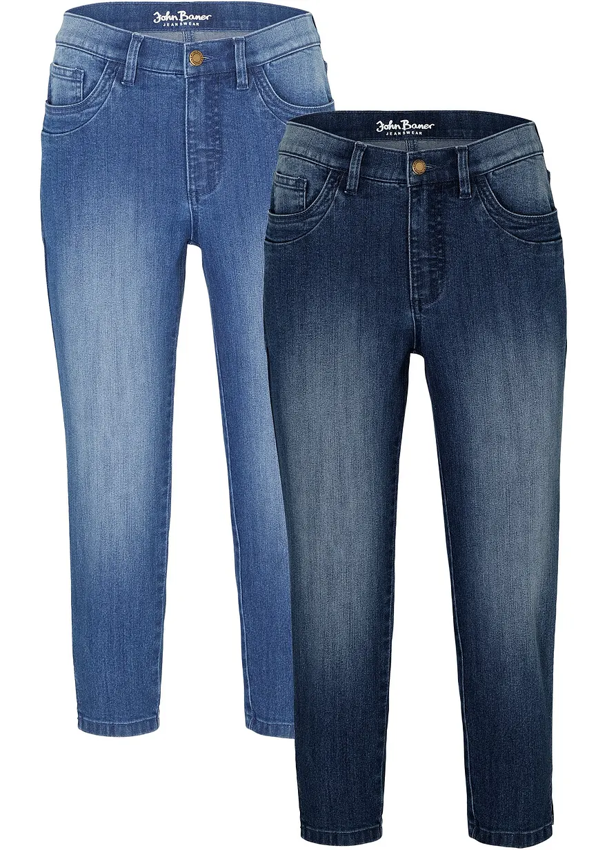 Capri-Jeans Slim, Mid Waist (2er Pack)