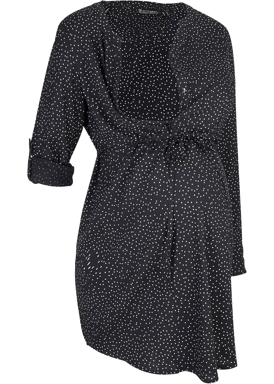 2-in-1 Umstands- und Stillblusenkleid aus fließender Viskose