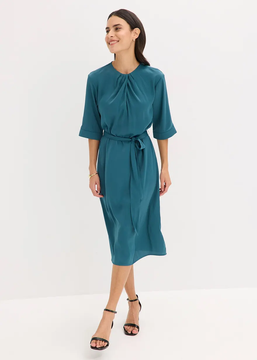 Midikleid aus glänzendem Satin