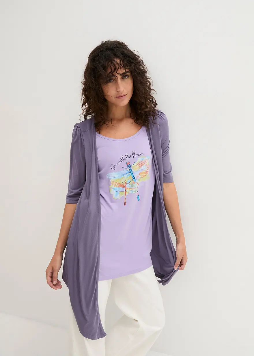 2 in 1 Shirt aus Viskose