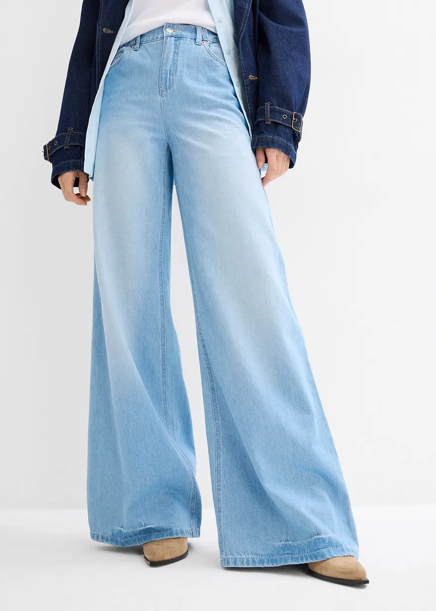 Wide-Leg-Jeans, High Waist, Full Length Bequembund