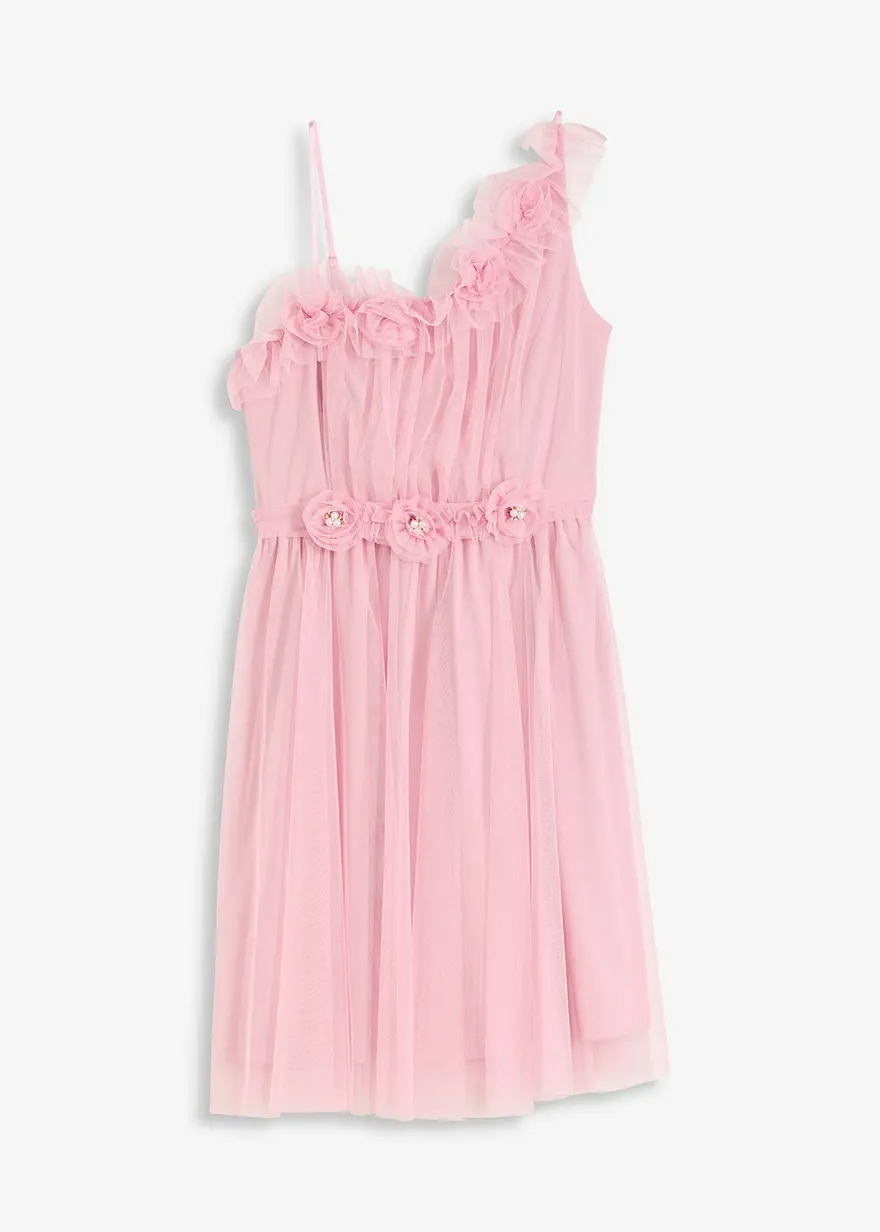 One-Shoulder-Kleid aus zartem Tüll
