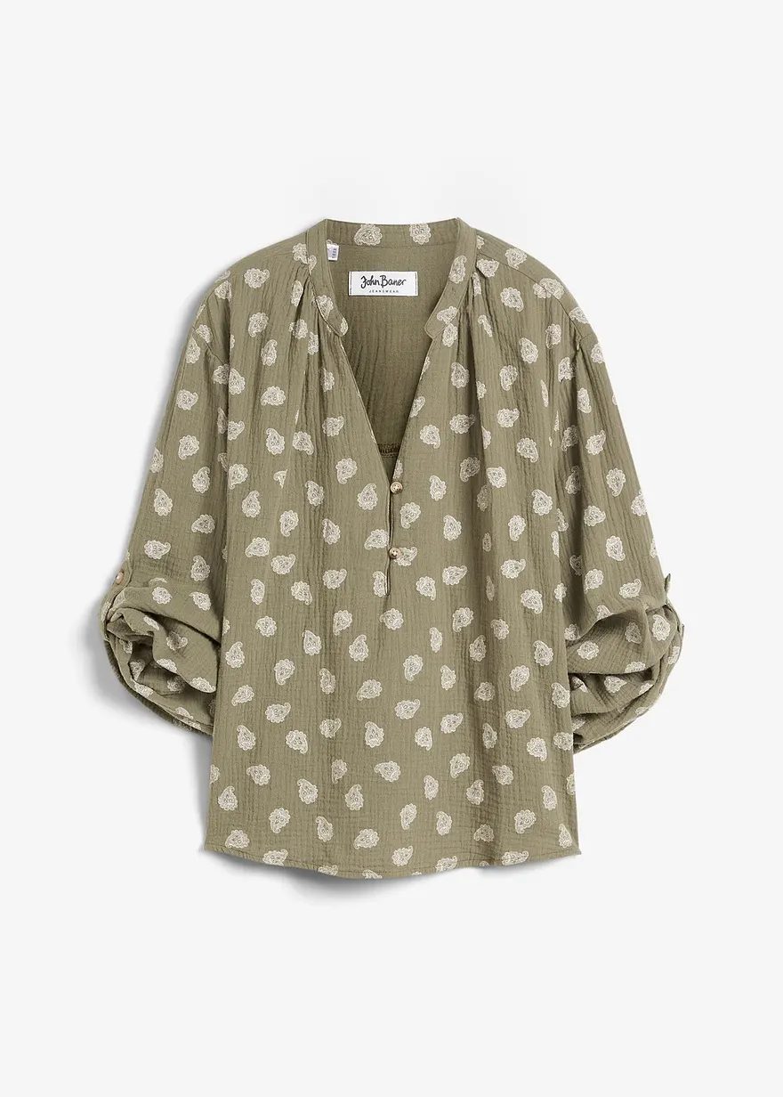Oversize-Bluse aus luftigem Musselin