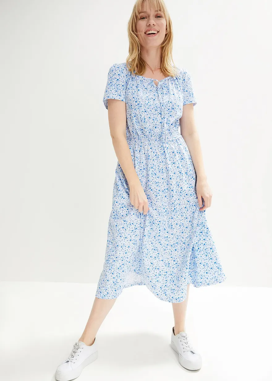 Midikleid aus elastischem Bio-Baumwoll-Mix