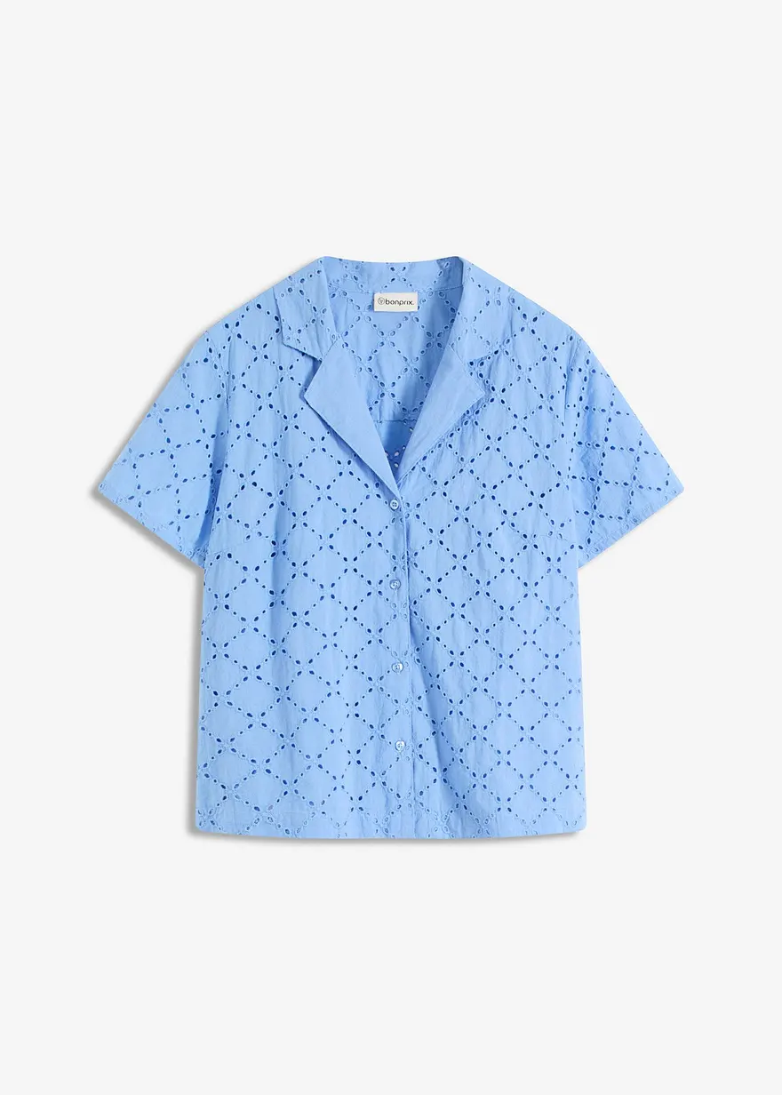 Modische Lochstickerei-Bluse
