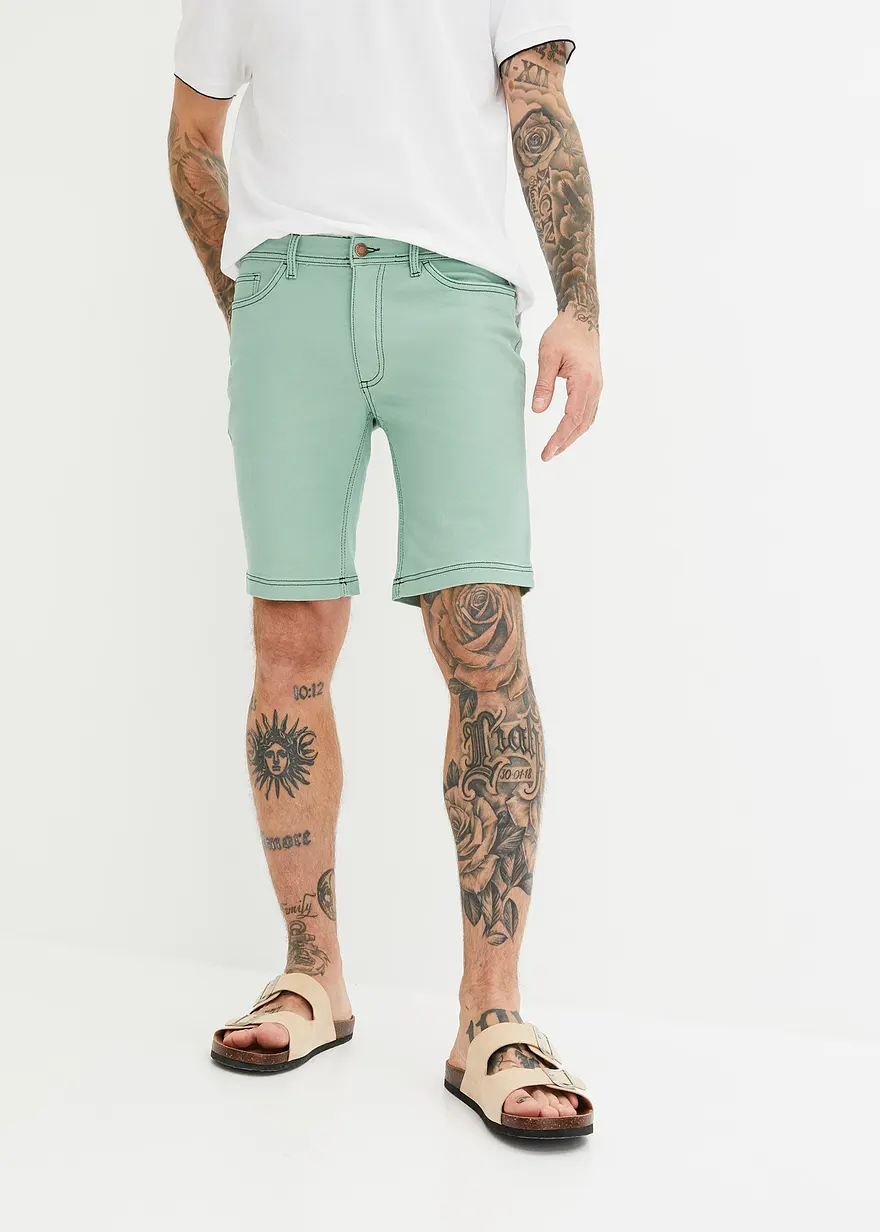 Stretch-Jeans-Bermuda, Regular Fit