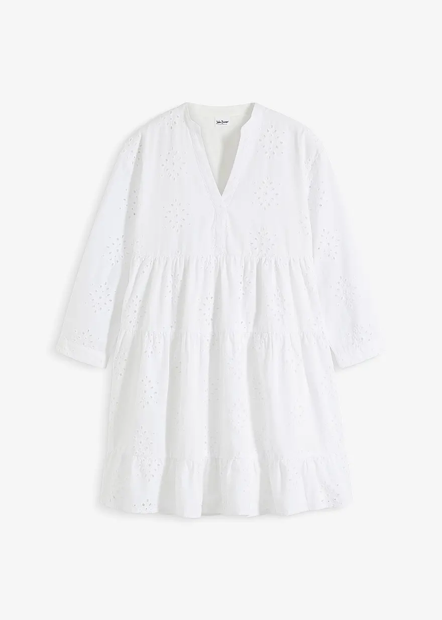 Tunika-Kleid mit Lochstickerei