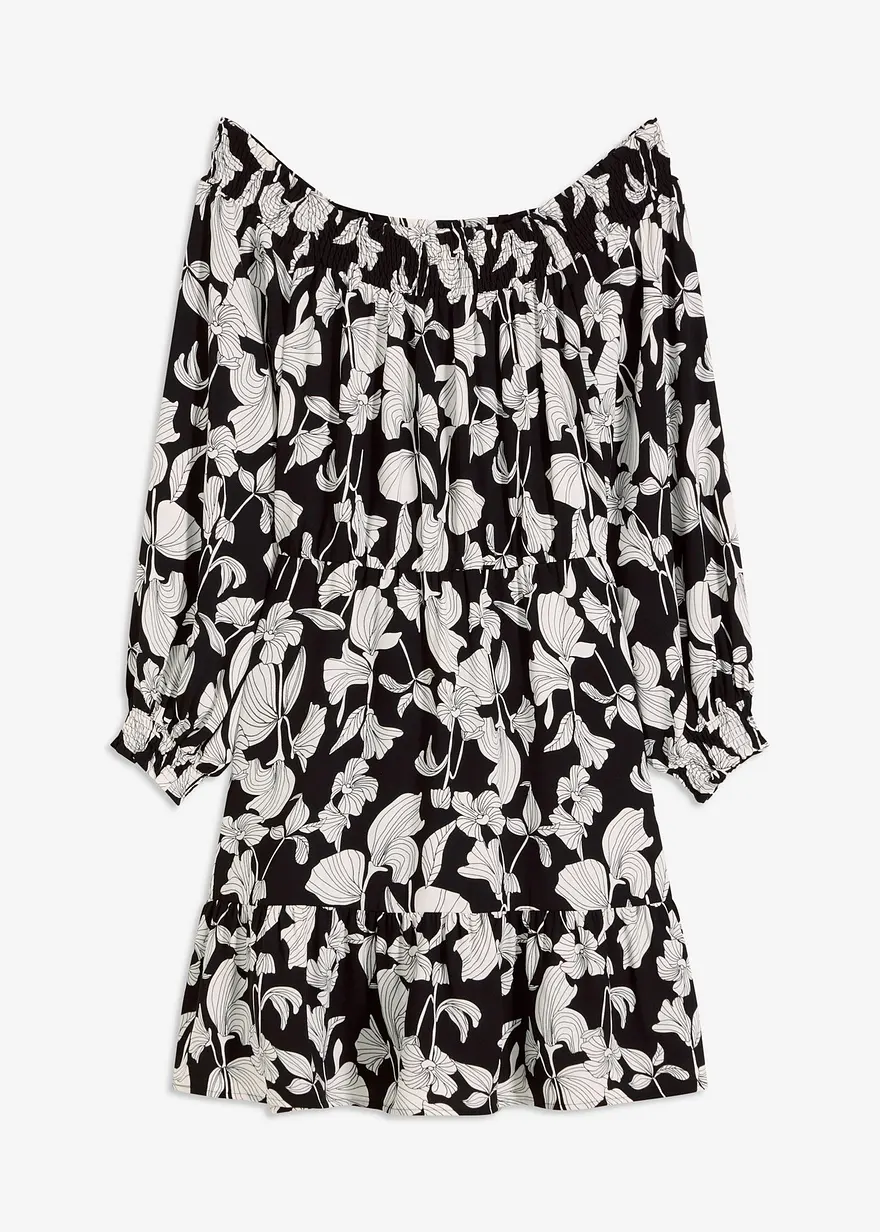 bedrucktes Carmen-Kleid