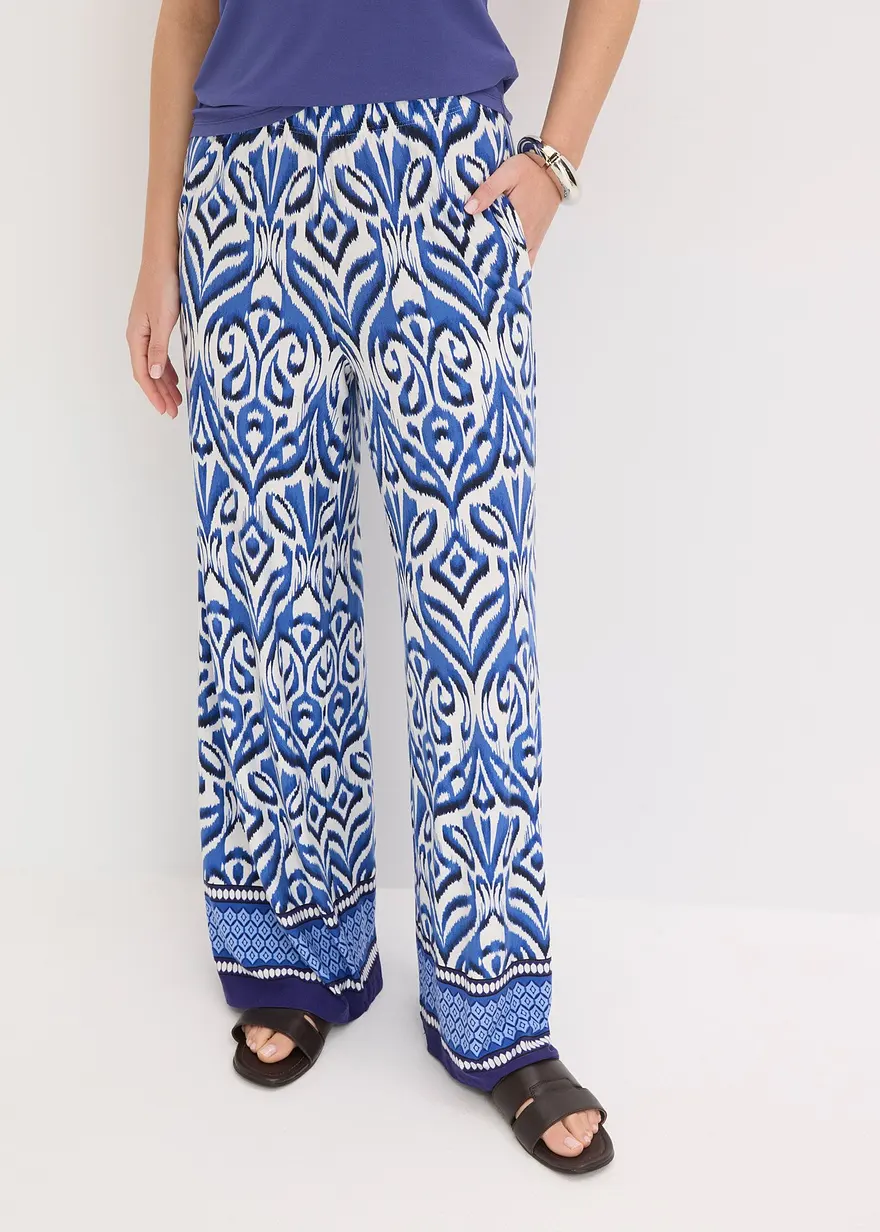 bedruckte Jersey-Hose aus softem Viskose-Mix
