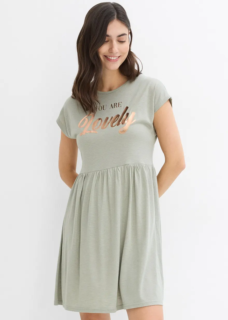 Shirtkleid mit Print aus Viskose-Mix