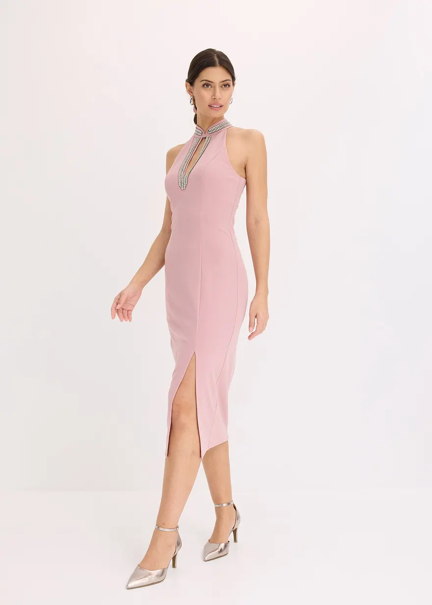 Midikleid aus strukturiertem Crepe