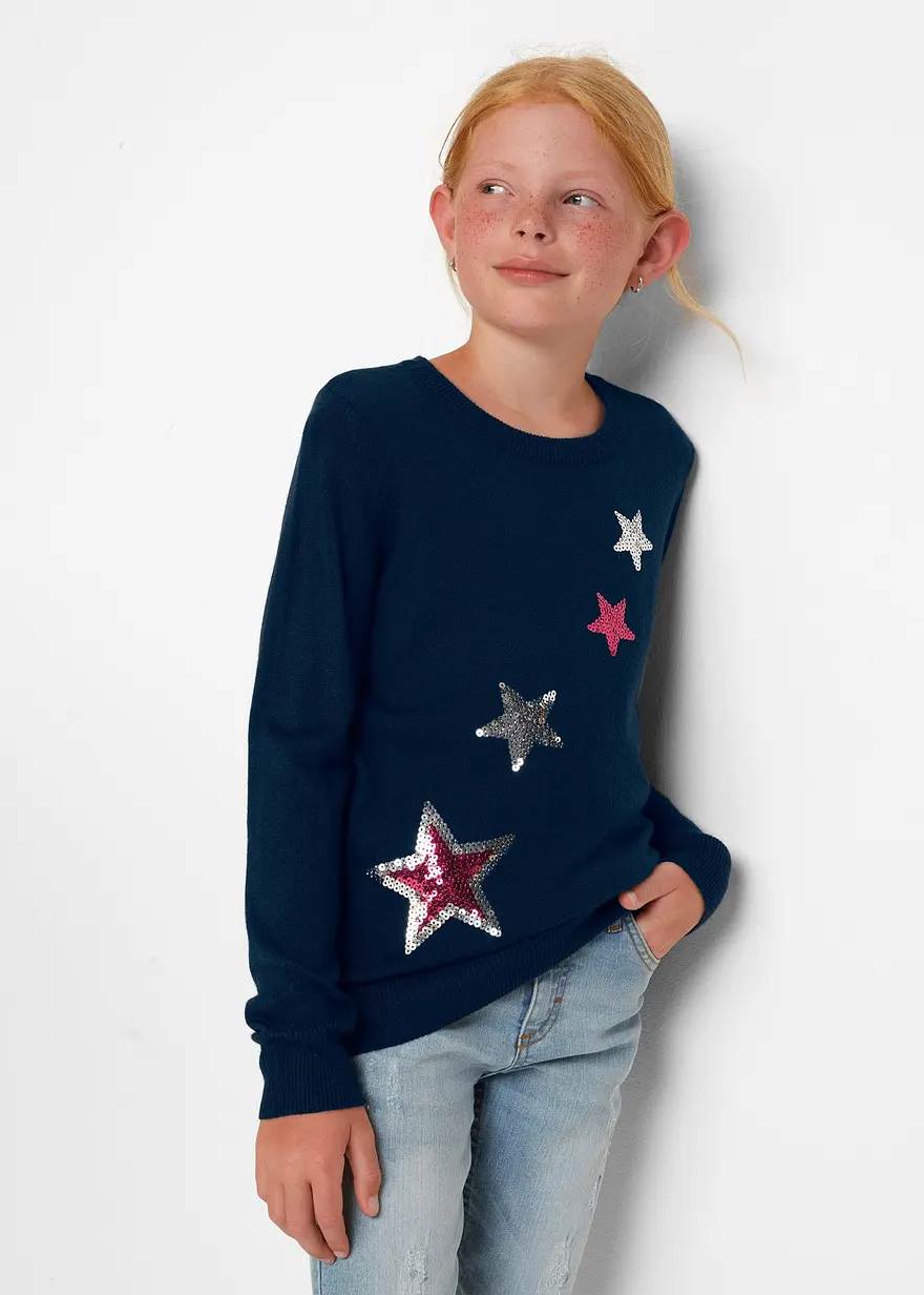 Feinstrickpullover mit Pailletten