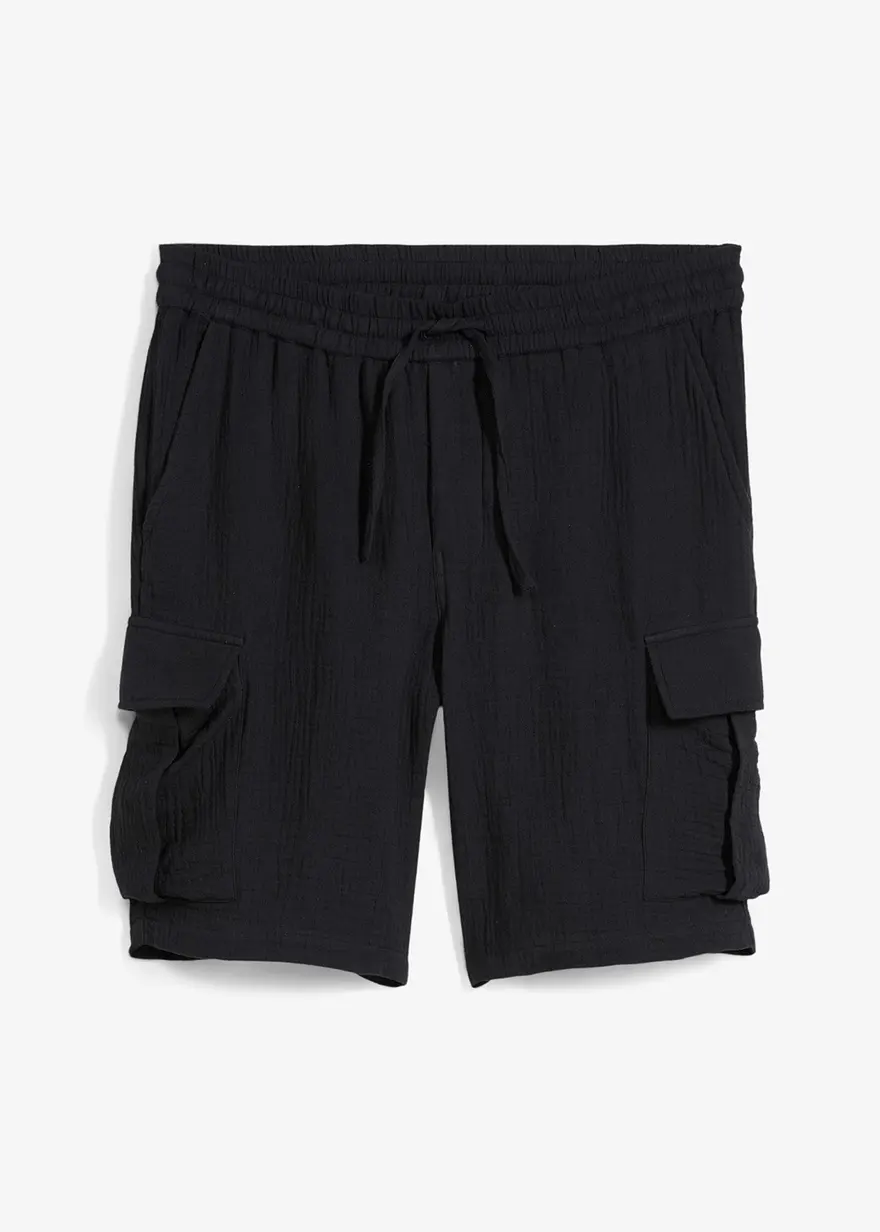 Regular Fit Bermuda aus luftigem Musselin