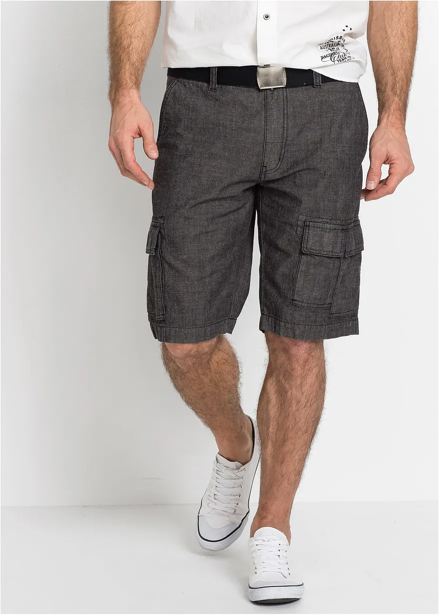 Loose Fit Cargo-Bermuda aus reiner Baumwolle