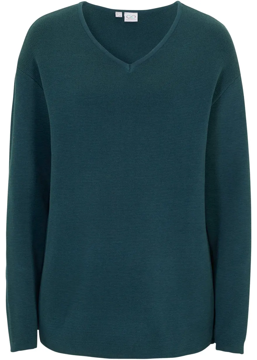 Milano Rib Pullover mit V-Ausschnitt
