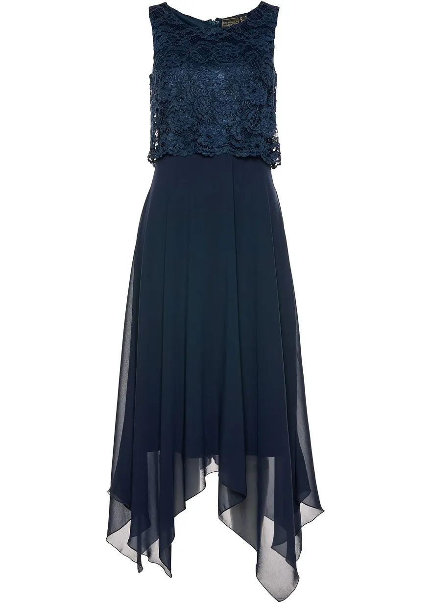 Premium Chiffonkleid mit Spitze
