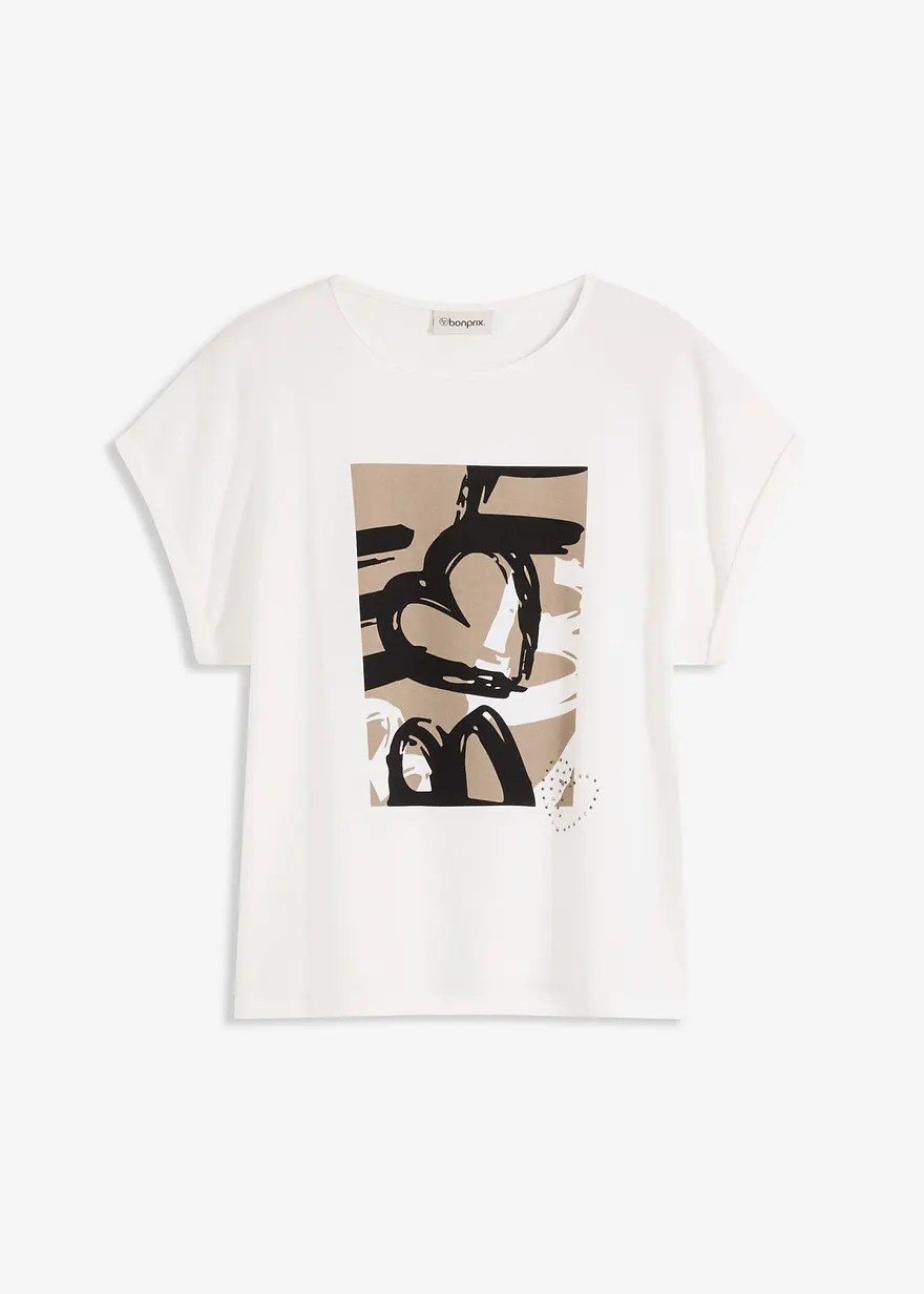 Shirt mit Viskose und Glitzersteinen