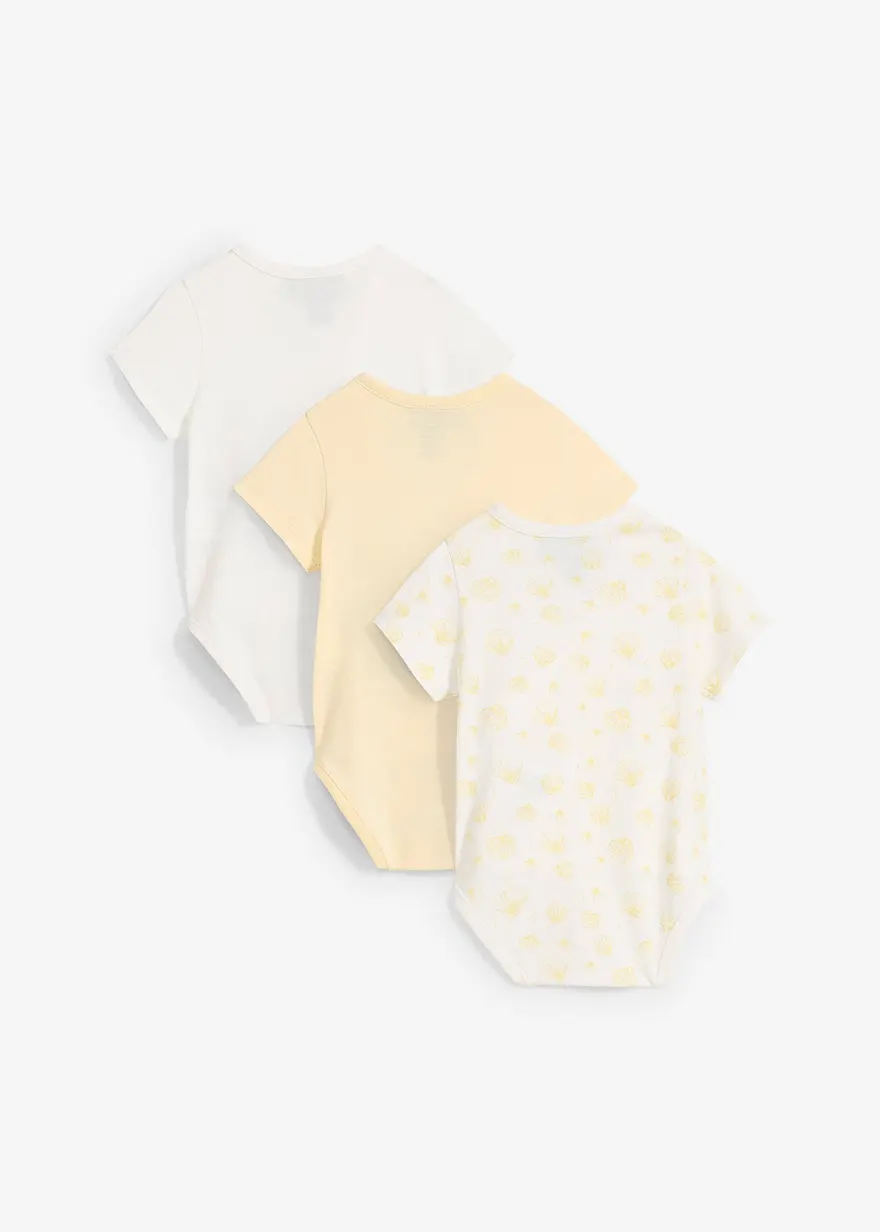 Kurzarm Wickelbodies aus reiner Bio-Baumwolle (3er Pack)