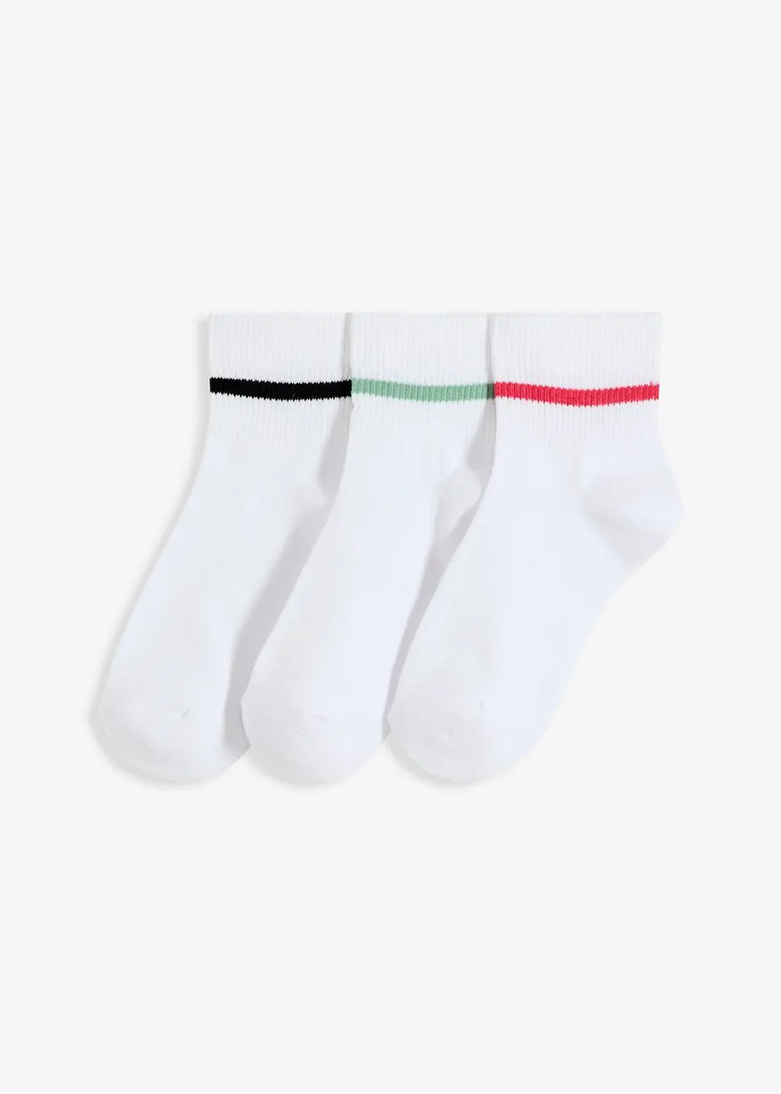 Kurze Tennissocke mit Bio-Baumwolle und Frottee in der Innensohle (3er Pack)