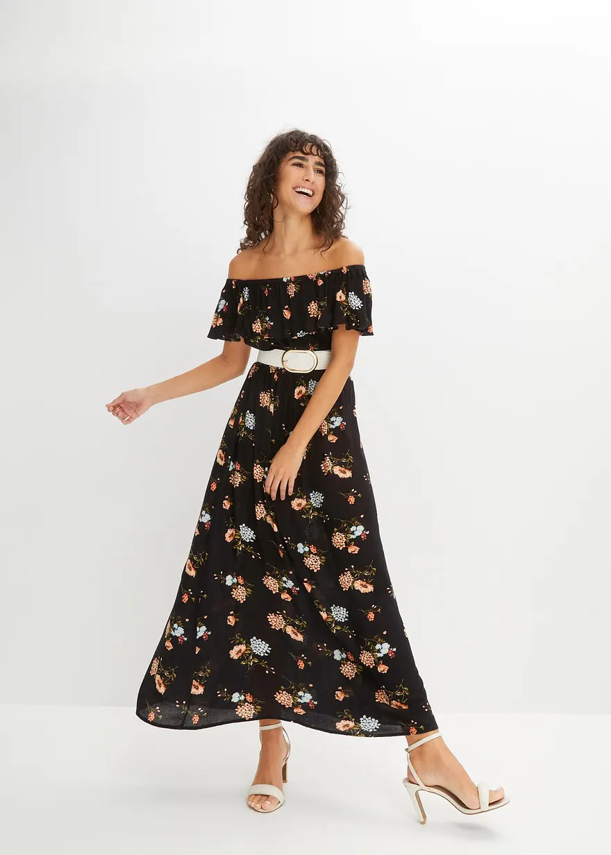 bedrucktes Carmen-Kleid