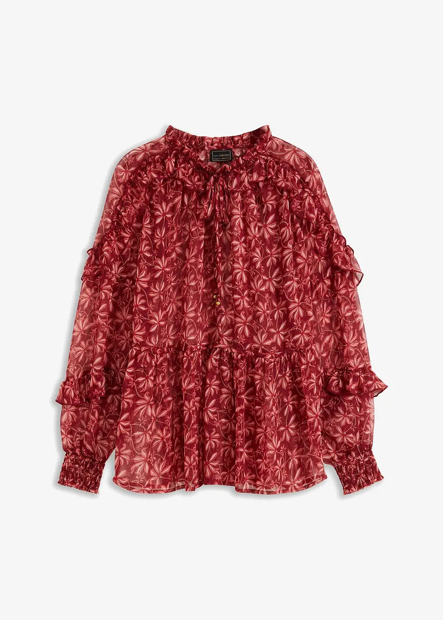 Chiffonbluse mit Rüschen