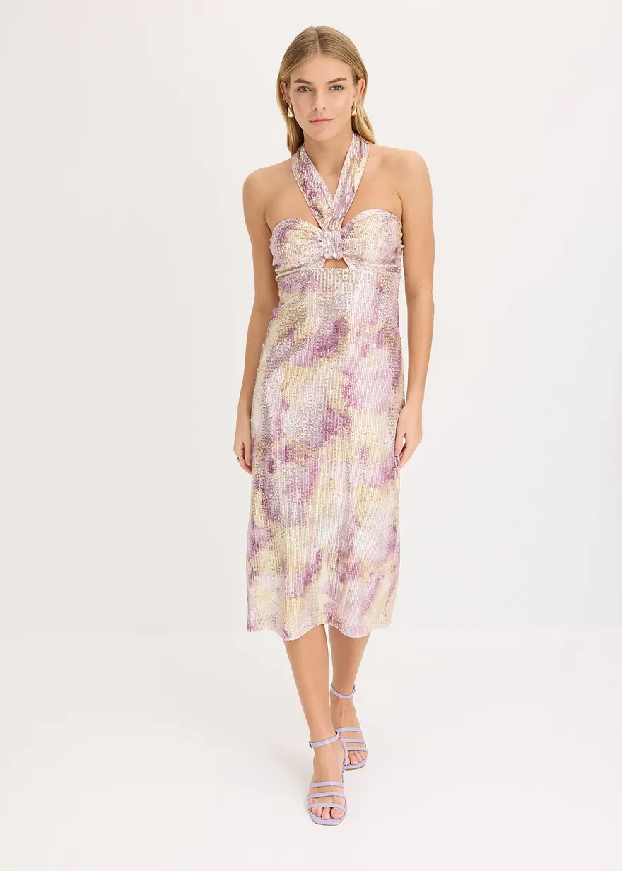 Neckholder-Kleid mit Pailletten