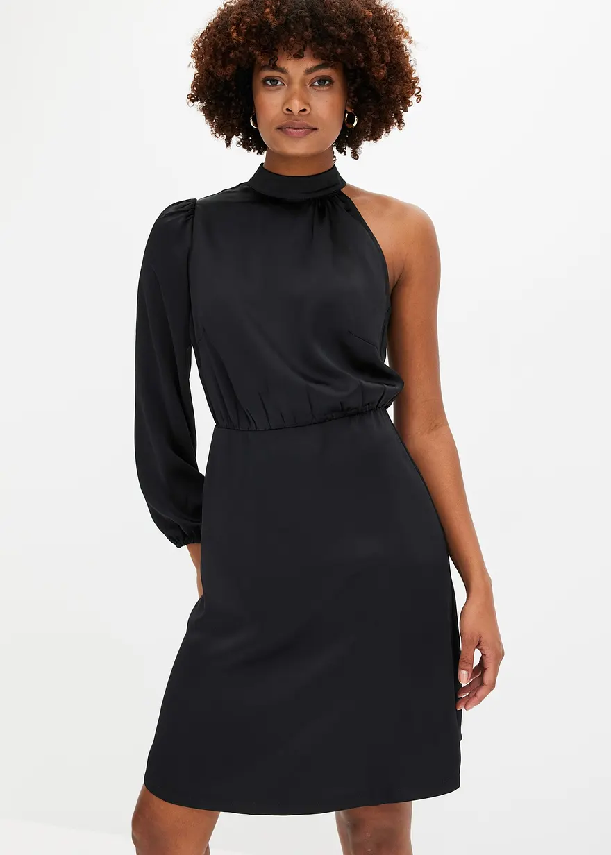One-Shoulder-Kleid aus glänzendem Satin