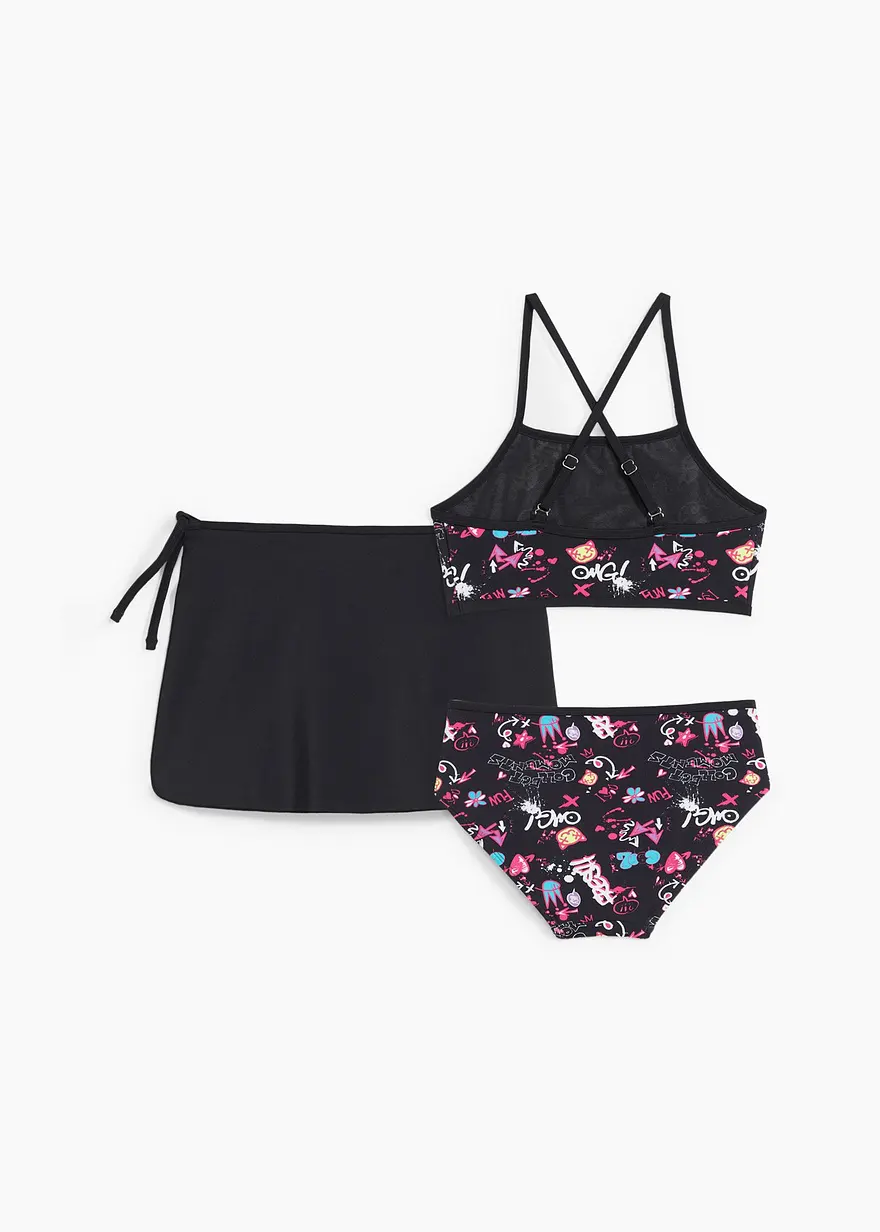 Mädchen Bikini mit Rock (3-tlg.Set)