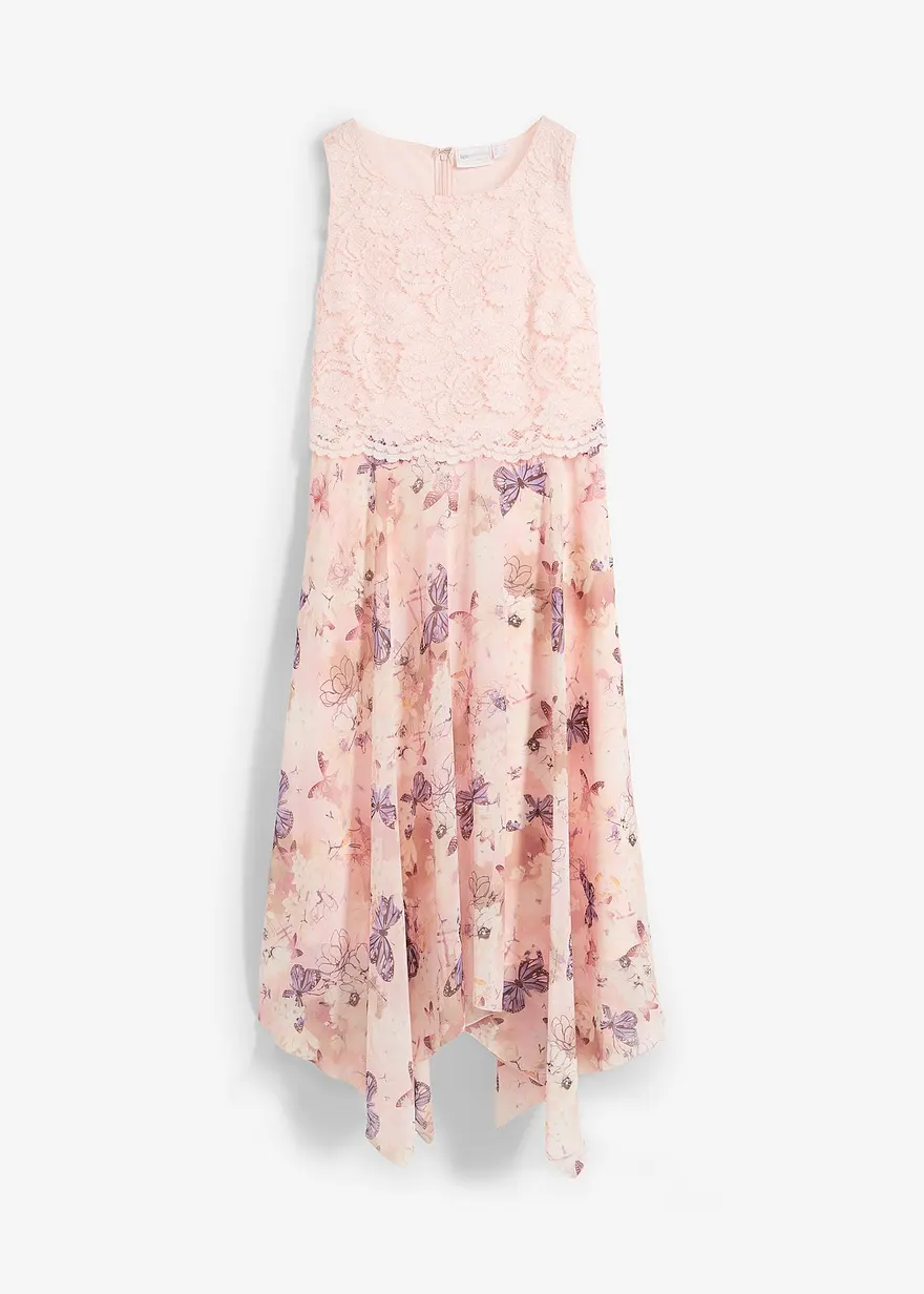 Chiffonkleid mit feiner Spitze