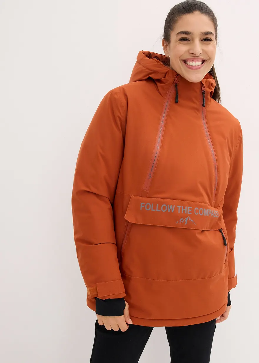 wasserdichte Funktions-Schlupfjacke mit Fleece-Futter