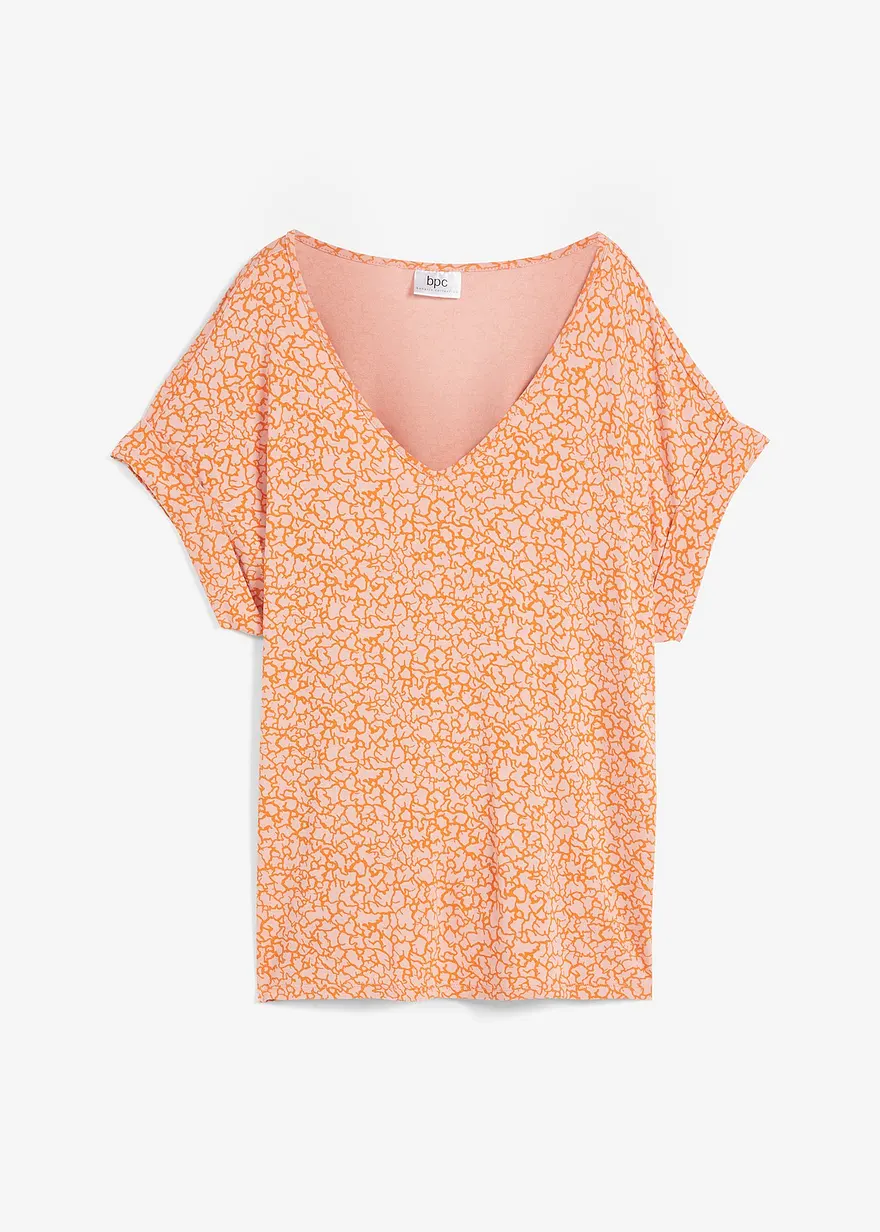 Viskose Shirt mit V-Ausschnitt