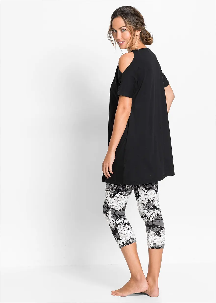 Capri Pyjama mit kurzen Ärmeln