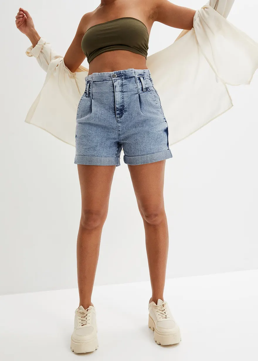 Paperbag Jeans-Shorts