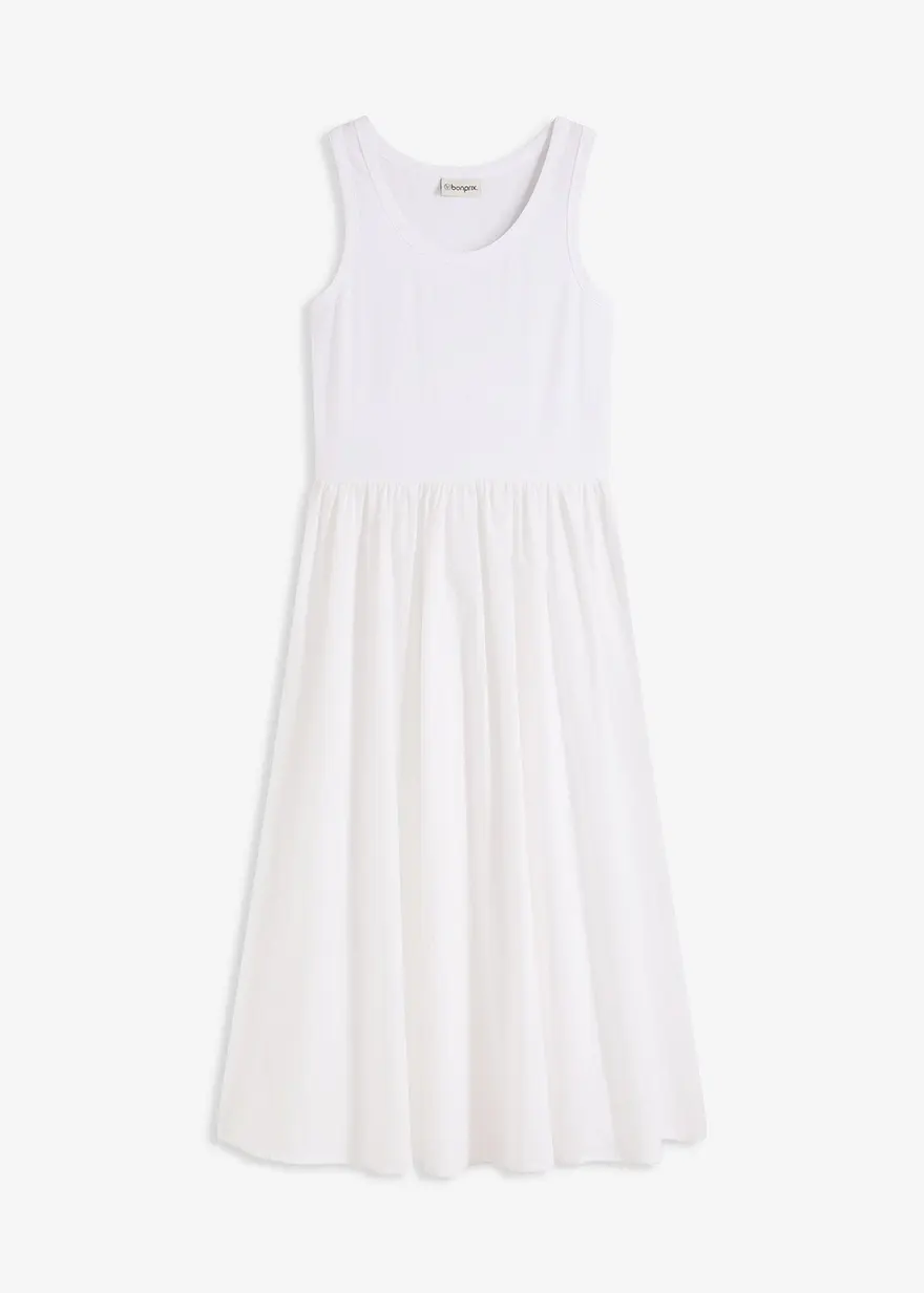 Jerseykleid im Materialmix
