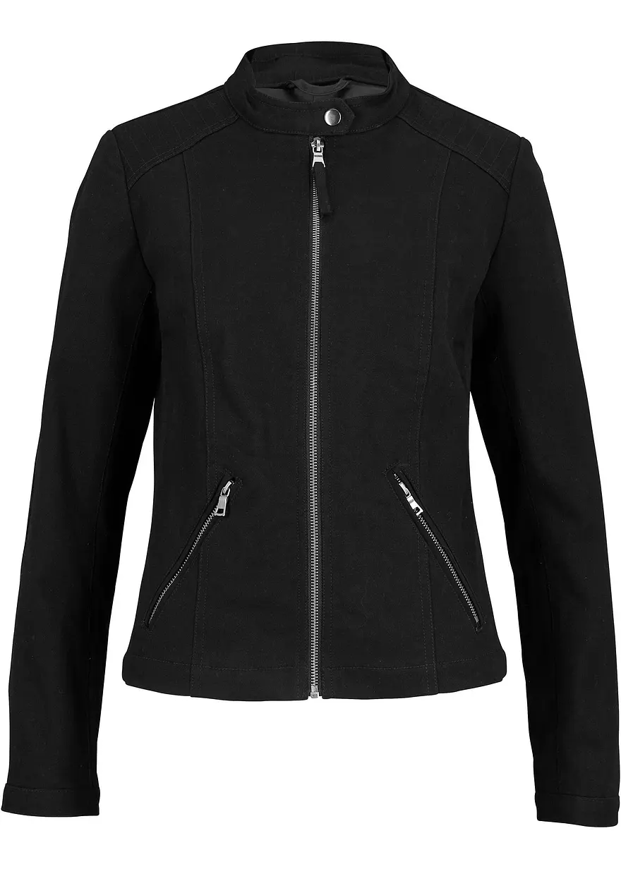 Jacke aus Baumwoll-Twill mit seitlichen Stretcheinsätzen