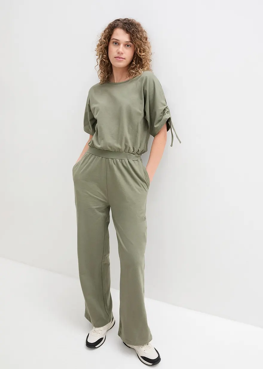 Jersey-Jumpsuit mit weitem Bein