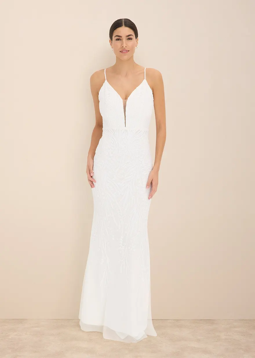 Brautkleid mit Paillettenstickerei