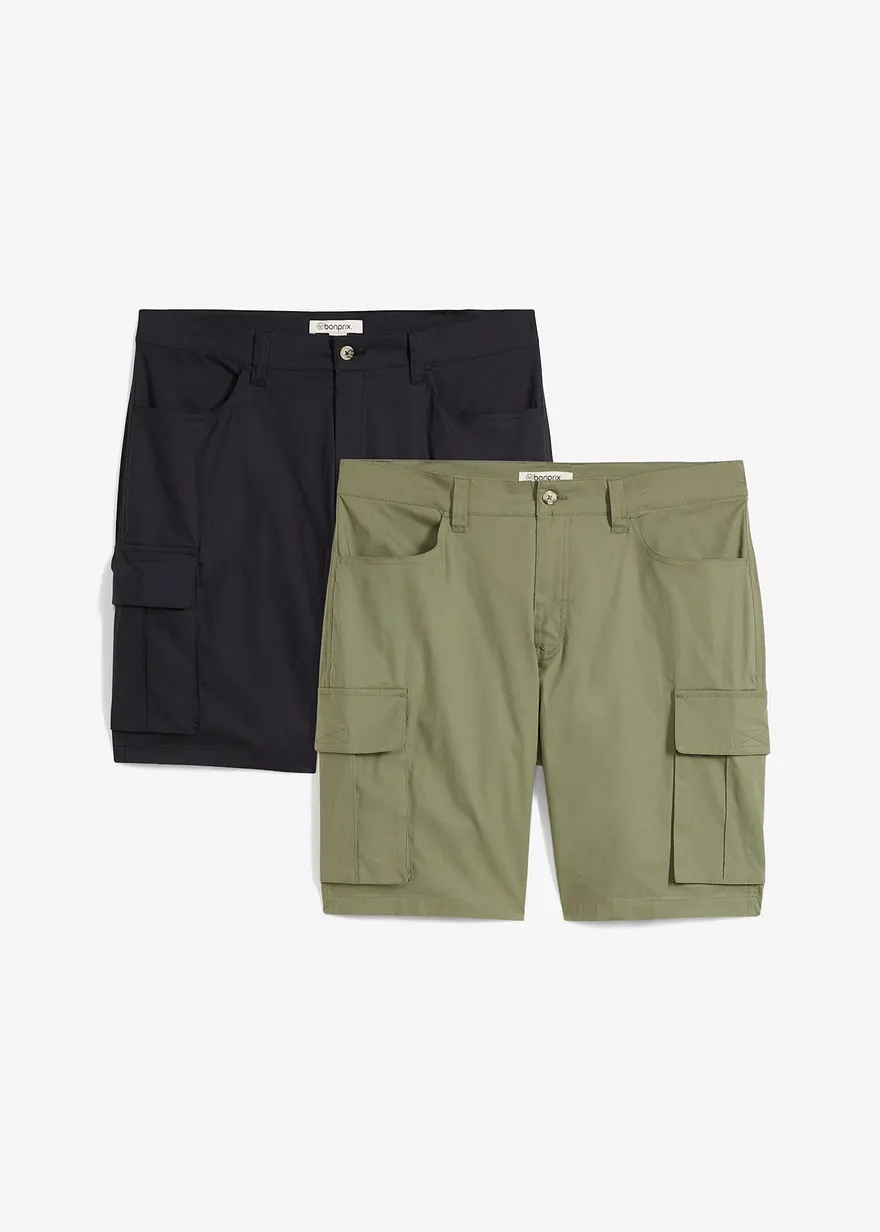 Stretch-Cargo-Bermuda (2er Pack), Regular Fit