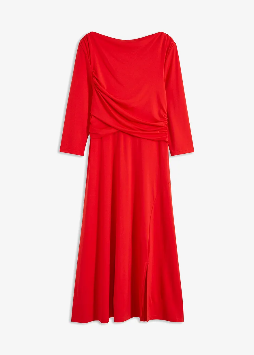 drapiertes Midikleid mit 3/4 Ärmel