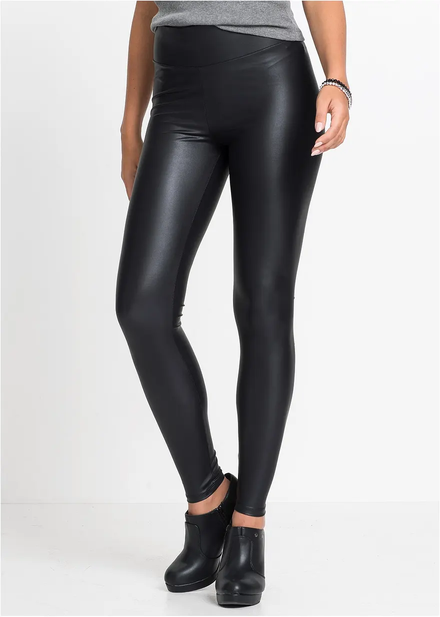 Lederimitat-Leggings mit Beschichtung